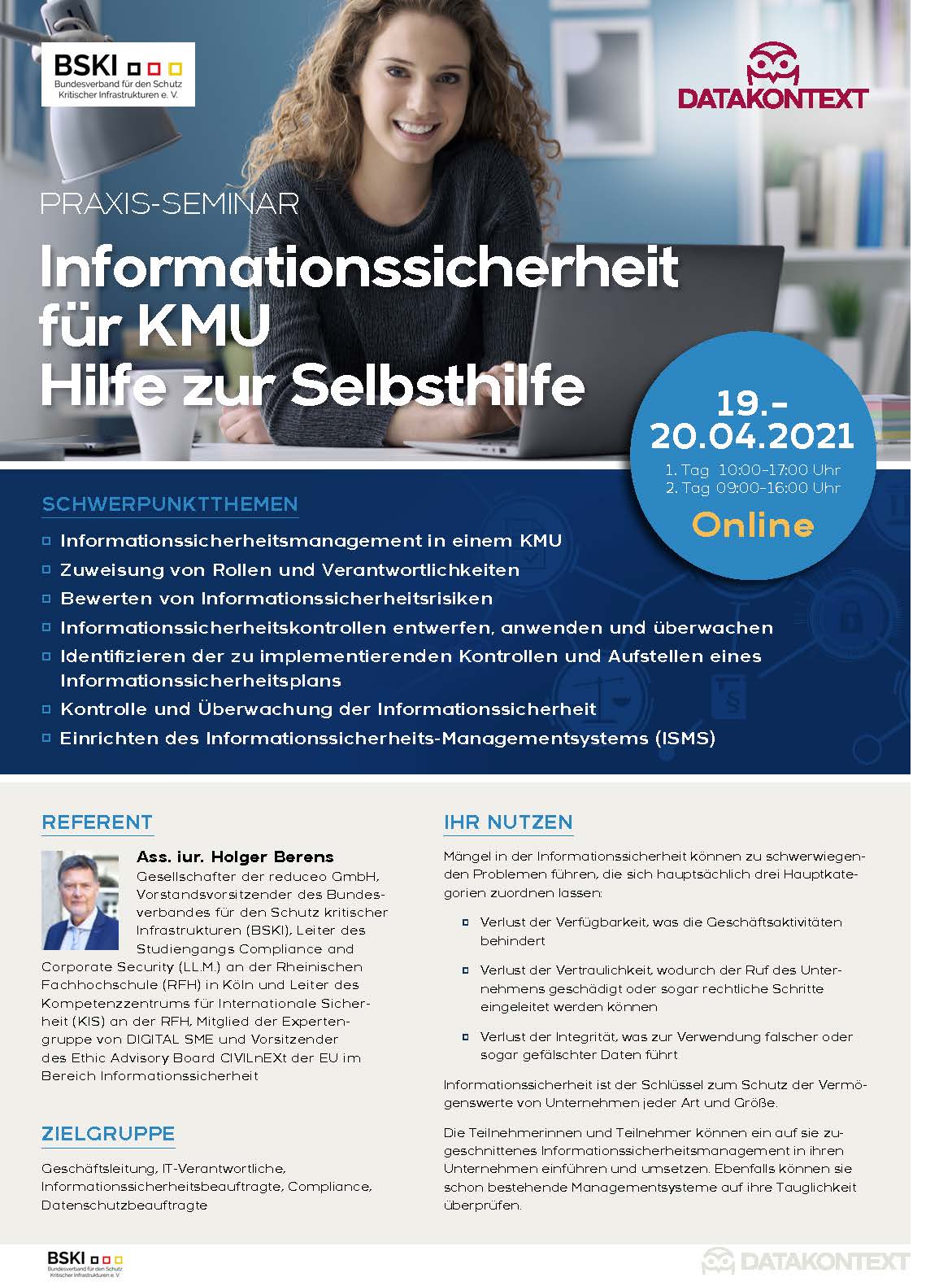 Informationssicherheit Fur Kmu Hilfe Zur Selbsthilfe Datakontext Seminare Und Literatur Fur Datenschutz Entgeltabrechnung Hr Und It Sicherheit