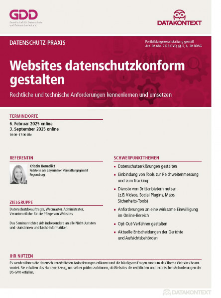 Websites datenschutzkonform gestalten