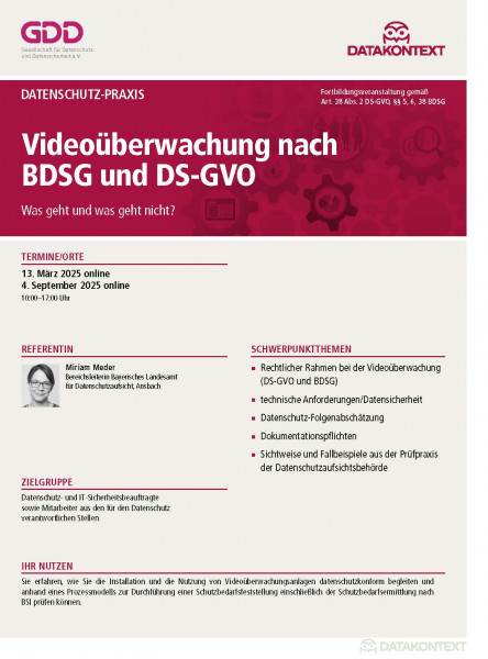 Videoüberwachung nach BDSG und DS-GVO