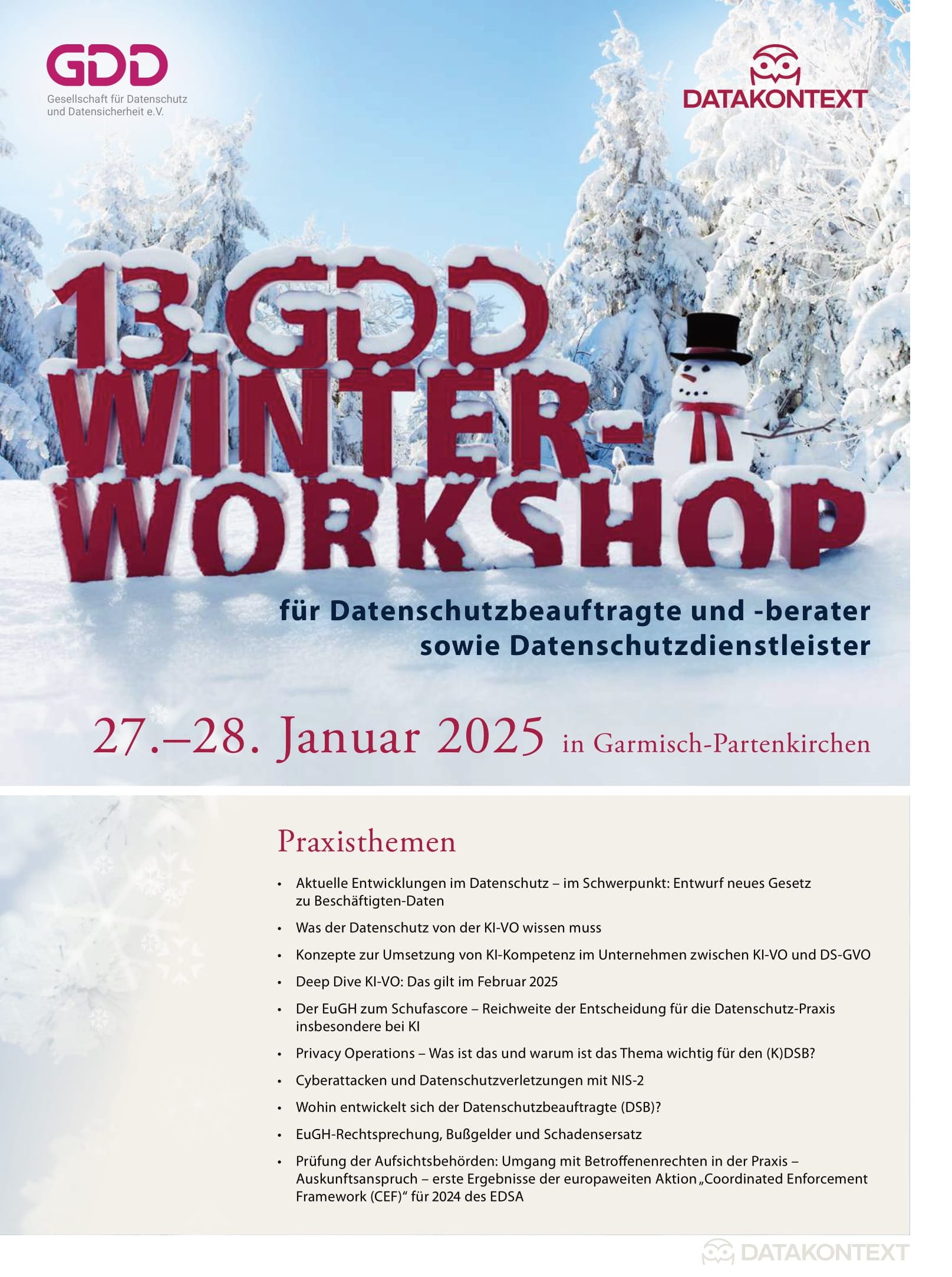 13. GDD-Winter-Workshop