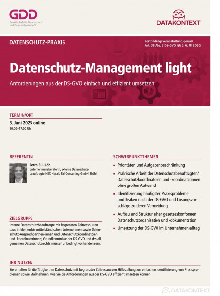 Datenschutz-Management light