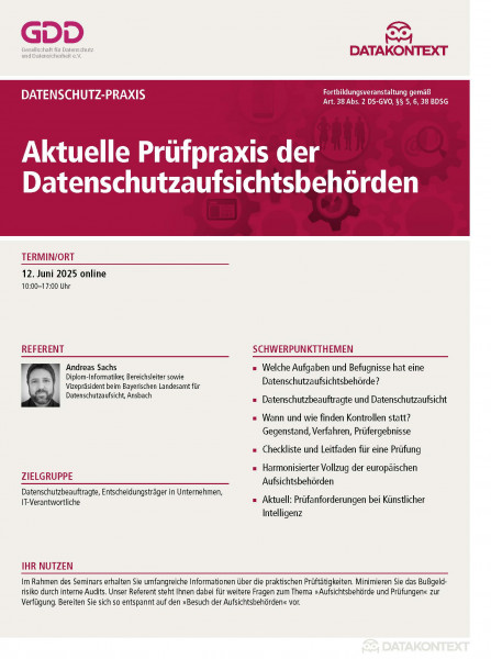 Aktuelle Prüfpraxis der Datenschutzaufsichtsbehörden