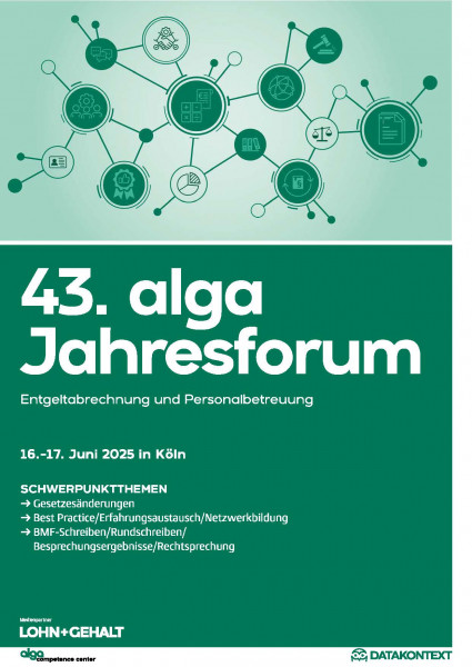 43. alga-Jahresforum - Entgeltabrechnung und Personalbetreuung