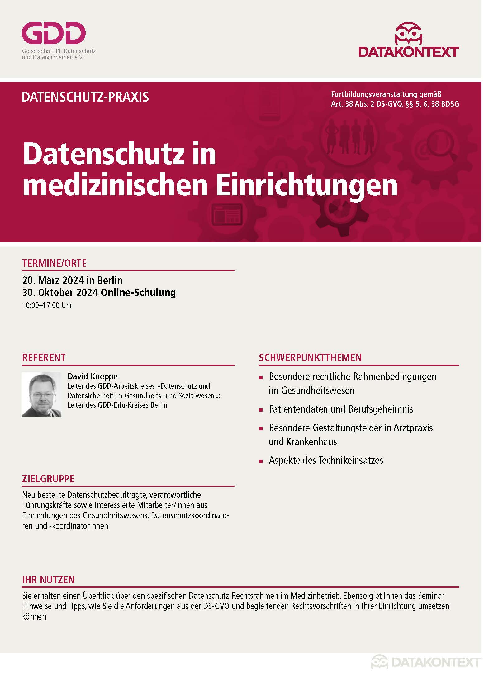 Datenschutz in medizinischen Einrichtungen