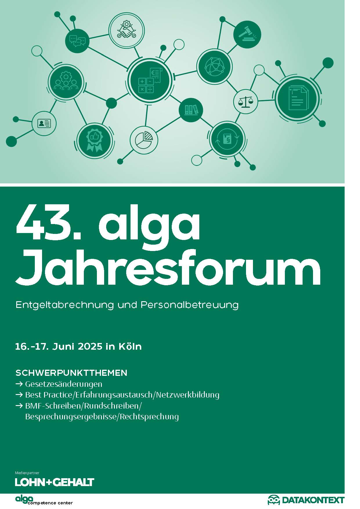 43. alga-Jahresforum - Entgeltabrechnung und Personalbetreuung