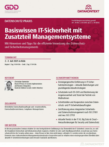 Basiswissen IT-Sicherheit mit Zusatzteil Managementsysteme