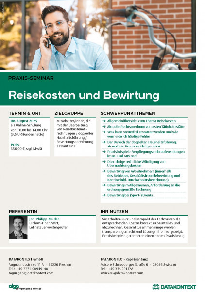 Reisekosten und Bewirtung