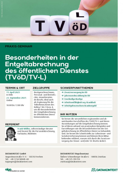 Besonderheiten in der Entgeltabrechnung des öffentlichen Dienstes (TVöD/TV-L)