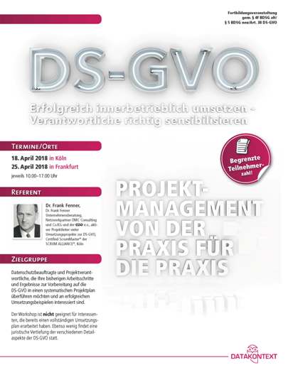DS-GVO - Erfolgreich innerbetrieblich umsetzen - Verantwortliche richtig sensibilisieren